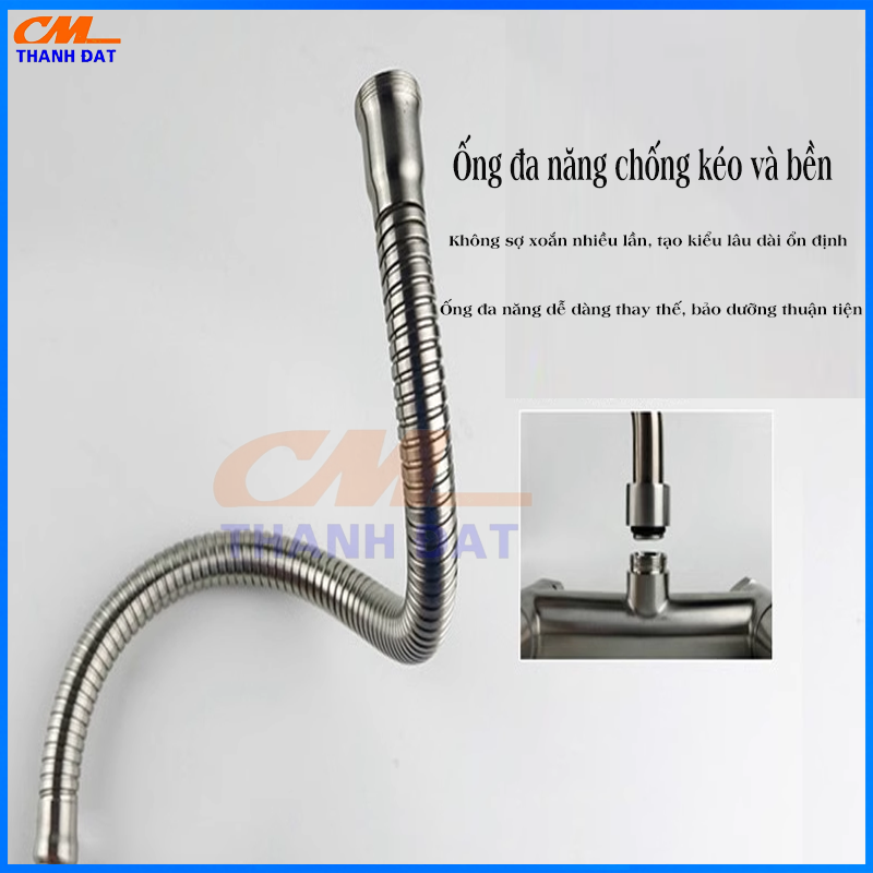 Vòi Lavabo Nóng Lạnh Thân Tròn Mạ Bóng VR-206 15 V1.5