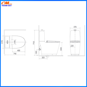 Bồn cầu 2 khối inax AC-832VN 4 2 Khoi 2.4