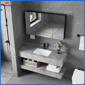 Bàn Đá 2 Tầng Tràn Viền, Gương Led 3 Chế Độ 5 5 2