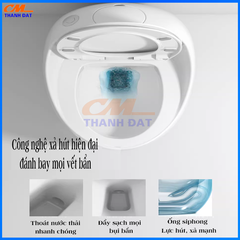 Bồn Cầu Trứng Liền Khối Công Nghệ Xả Xoáy CMC-8001 11 B1.7