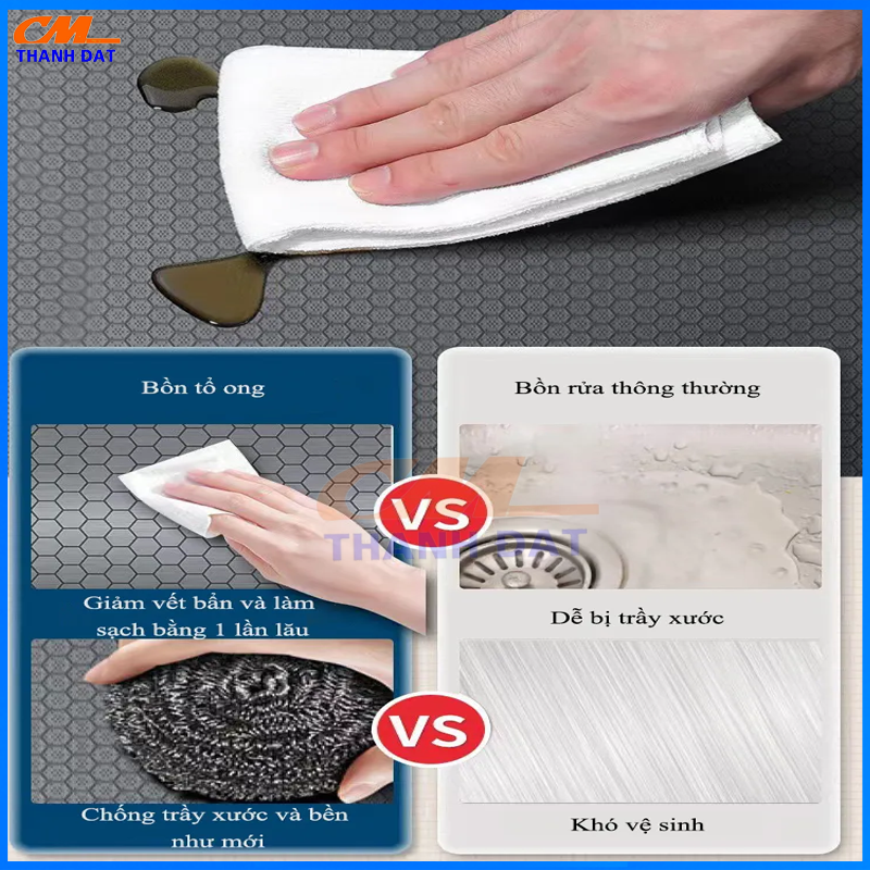 Chậu Rửa Bát 1 Hố 3 Nút Bấm Phím Đàn Inox 304, Thác Rửa Tiện Lợi 17 C3.13