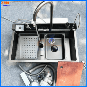 Chậu Rửa Bát Thông Minh 5 Nút Phím Đàn, Hiển Thị Thời Gian Nhiệt Độ, Đa Tính Năng Sử Dụng 6 Chau 5 Nut 6