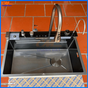 Chậu Rửa Bát Thông Minh 5 Nút Phím Đàn, Hiển Thị Thời Gian Nhiệt Độ, Đa Tính Năng Sử Dụng 7 Chau 5 Nut 7