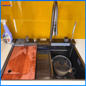 Chậu Rửa Bát Thông Minh 5 Nút Phím Đàn, Hiển Thị Thời Gian Nhiệt Độ, Đa Tính Năng Sử Dụng 9 Chau 5 Nut 9