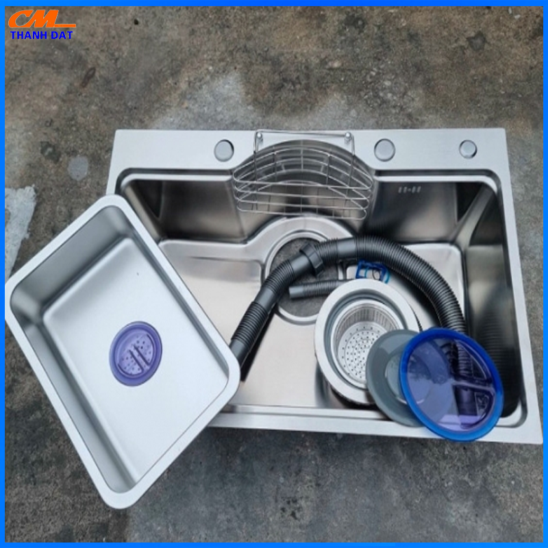 Chậu Rửa Bát 1 Hố Inox 304 ( 750 x460 x 220 mm )