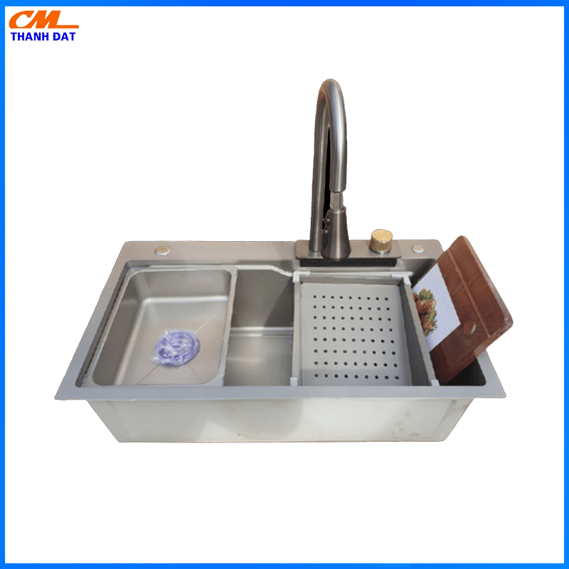 Chậu Rửa Bát 1 Hố Kèm Vòi, Inox 304