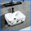 CHẬU LAVABO HOA VĂN HƯƠU TREO TƯỜNG VUÔNG 7 Chau RM VH 1