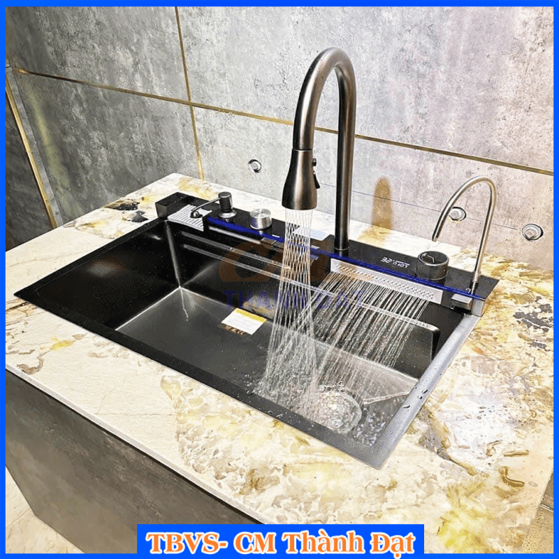 Chậu Rửa Bát Thông Minh 5 Nút Phím Đàn, Hiển Thị Thời Gian Nhiệt Độ, Đa Tính Năng Sử Dụng 15 Chau rua 5 nut 9