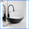Lavabo đặt bàn hình thuyền trong trắng ngoài đen 1 DB1