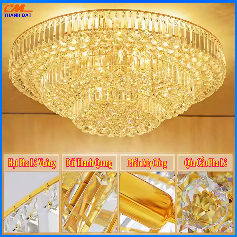 Đèn Mâm Pha Lê Trang Trí Phòng Khách Cao Cấp CMD-7224