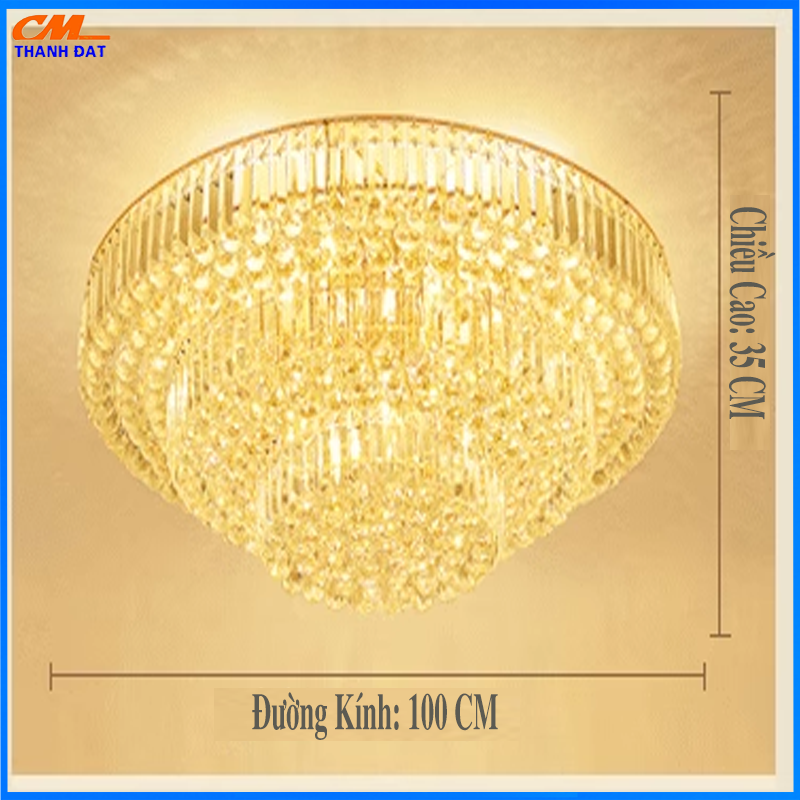 Kích thước đèn mâm pha lê