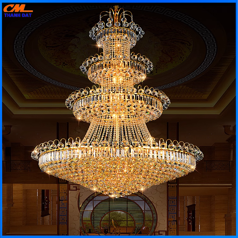 Đèn chùm thông tầng pha lê cao cấp