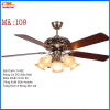 Quạt Trần Đèn Cao Cấp CT109 Cánh gỗ Động cơ DC siêu mát,có điều khiển từ xa 6 tốc độ quay,Tặng kèm bóng đèn led 1 Den Quat 1.1