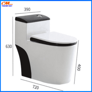 Bồn Cầu Liền Khối Nắp Đen