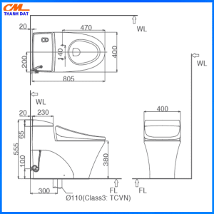 Bồn cầu Inax AC-1017VRN 3 Inax 6.3