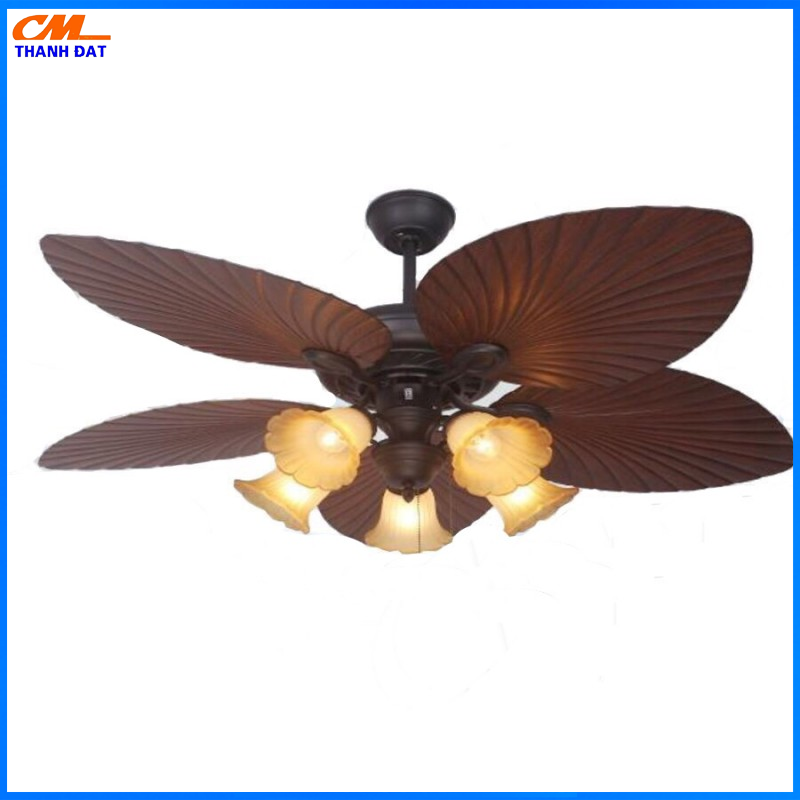 Quạt Trần Đèn 5 Cánh Lá Cổ Điển CMP-8023