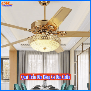 QUẠT TRẦN ĐÈN TRANG TRÍ 5 CÁNH ĐỘNG CƠ ĐẢO CHIỀU CMP-8025
