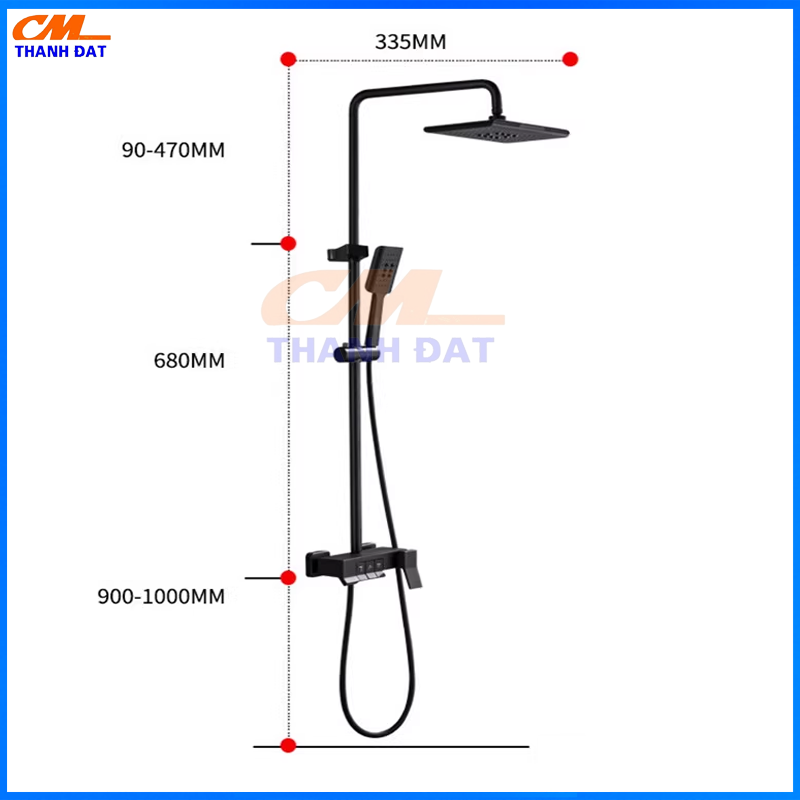 Kích thước chi tiết bộ sen cây phím đàn HS103