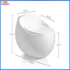 Bồn Cầu Trứng Liền Khối Công Nghệ Xả Xoáy CMC-8001 5 Trung 5