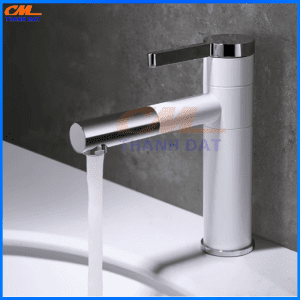Vòi Lavabo Inox 304 Sơn Tĩnh Điện Màu Trắng Bạc VR-201W
