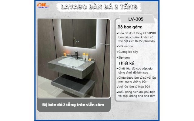 lavabo âm bàn đá