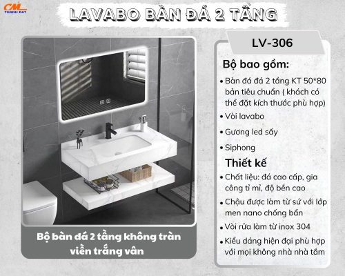 lavabo âm bàn đá