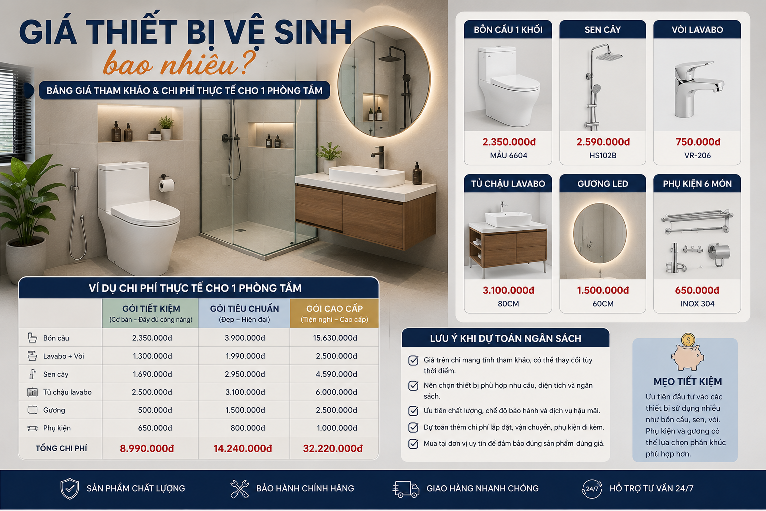 Giá thiết bị vệ sinh